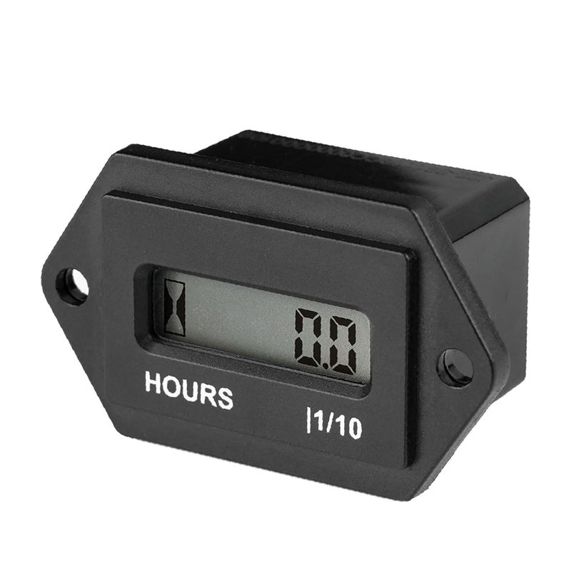 YOOREAL LCD Digital Hour Meter,DC 4.5V to 90V,Resettable Total Hours,Data Storage for Lawn Mower Tractor Generator Golf cart ZTR/Riding Lawn Mower Land Trimmer UTV Brush Cutter etc. (DC 4.5V to 90V) - Image 1